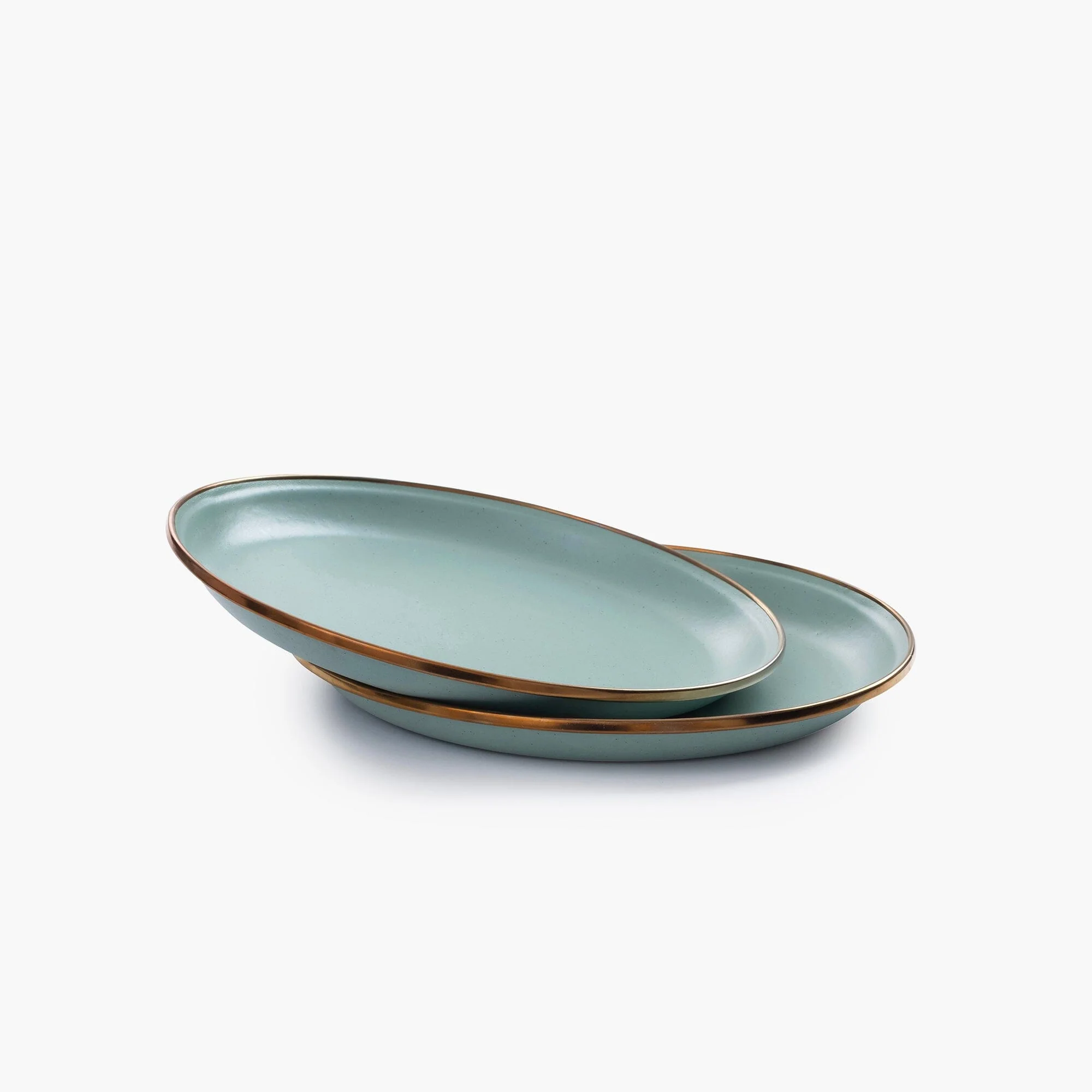 BAREBONES ENAMEL SALAD PLATE SET OF 2 [MINT]